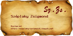 Széplaky Zsigmond névjegykártya