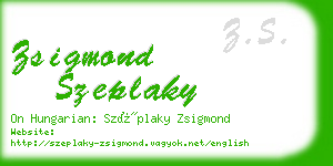 zsigmond szeplaky business card